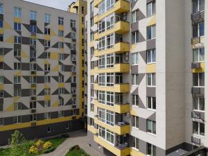 an aerial view of two tall buildings at ЖК Хмельницький in Dnipro
