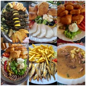 a collage of pictures of different types of food at Pansion & Apartments MOST Blagaj in Blagaj +25 photos