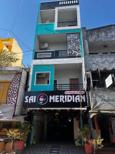 a building with a sign that reads sal meridian at Sai Meridian in Pondicherry