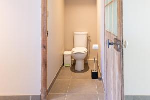 a bathroom with a toilet in a room at Le Studio - Ancienne Cave in Patrimonio +18 photos