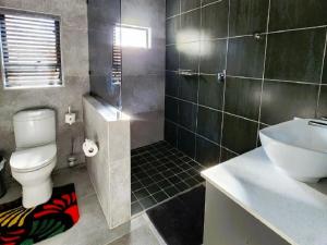 a bathroom with a toilet and a sink and a shower at Nonaka in Louis Trichardt