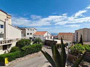 a view of a city with buildings and the ocean at Mila & Aleksandr Apartments in Budva
