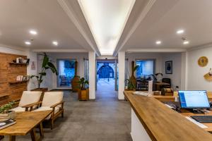 an office with a desk with a computer on it at Costa Viva Bodrum in Bodrum City