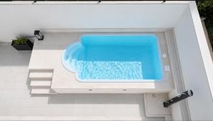 an overhead view of a swimming pool on a house at AAA Luxury Suites Split with Pool in Split
