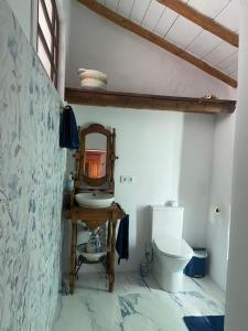 a bathroom with a sink and a toilet at Sigals Art B and More in Alcalá la Real +11 photos