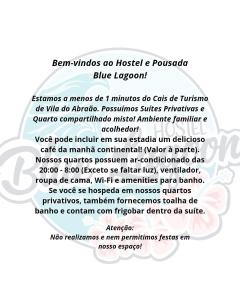 a white speech bubble with a list of numbers at Hostel e Pousada Blue Lagoon in Abraão