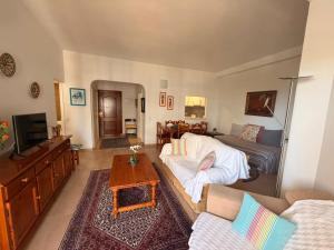 a living room with a couch and a bed at andaluz in La Mamola
