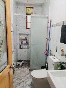 a bathroom with a toilet and a sink at D & N Homes- Villa 1 in Kalutara