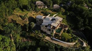 an aerial view of a house in the forest at Villa Azulejo in Black Rock