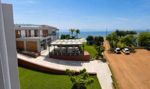 an aerial view of a house with a gazebo at Blue escape in Nafplio