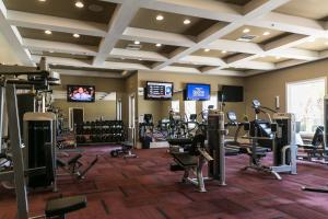 a gym with treadmills and cardio equipment and televisions at Mesa Palms Ferro in Mesa