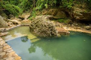 a large pool of water in a rocky area at Treehouse de Valentine in Balamban