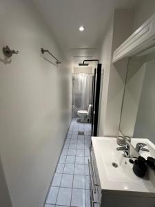 ein Badezimmer mit Waschbecken und Toilette in der Unterkunft Harmony in Oslo + 29 Fotos