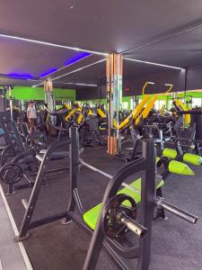 a gym with a lot of cardio machines at Atlas Safari in Meknès