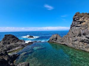 a rock pool on the coast of the ocean at Rdj A in Porto Moniz +7 photos