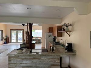 a kitchen with a counter top in a room at Silver Dollar Tree in Kealakekua