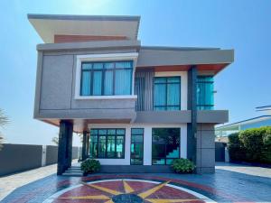 a rendering of a house with a circle in front at Sky Beach Pool Villa Chanthaburi 1 in Laem Sing