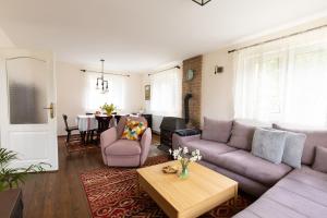a living room with a couch and chairs and a table at Anuskina kuca in Pakovrače