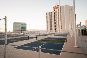 a row of tennis courts on top of a building at Plaza Hotel & Casino in Las Vegas