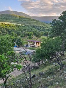 a house in the middle of a field with trees at Villa Home in Ganja