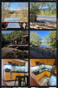 a collage of different pictures of a house at Cabañas San Pedro in Concepción