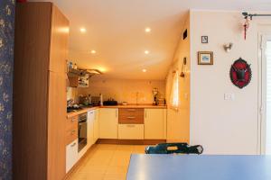 a kitchen with a blue counter top in a room at B&B Ad Un Passo Dal Mare in Montesilvano