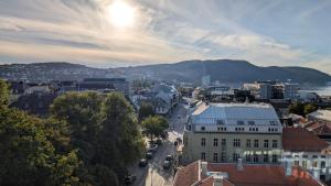 a view of a city with buildings and trees at Villa Nord in Trondheim +18 photos