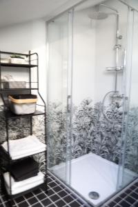 eine Dusche mit Glastür im Badezimmer in der Unterkunft Sogna&Vola in San Giovanni Teatino