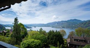 a view of a lake from a house at Villa Buby in Pettenasco