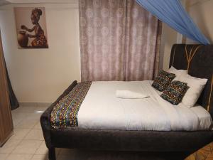 a bedroom with a bed with a canopy at Maridadi place in Kakamega