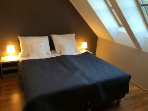 ミエンジボジェにあるApartamenty Villa Baltic Sun II i IIIのベッドルーム1室(枕付きのベッド1台、窓付)