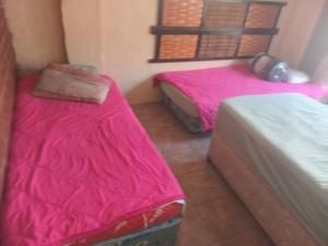 two beds in a room with pink sheets at Sleep Well in Durban
