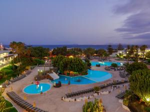an aerial view of a resort with two pools at H10 Lanzarote Princess in Playa Blanca