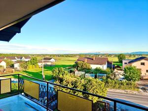 a view from the balcony of a house at Angela Hostel in Fram