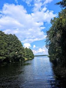 a river with trees on the side of it at Apartament Mazury in Kętrzyn