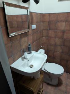 a bathroom with a sink and a toilet at Maison Bátori Tarczal in Tarcal