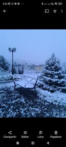 a picture of a park bench covered in snow at Quinta de Argos in Cehegín +42 photos
