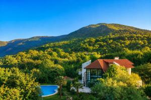 a house in the mountains with a swimming pool at Kartepe Mountain Villa in Kartepe