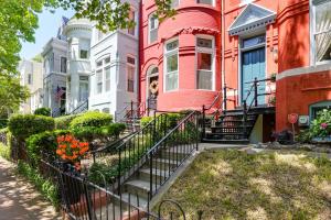 a house with stairs in front of it at Historic Georgetown Townhome: Walkable Location! in Washington, D.C.