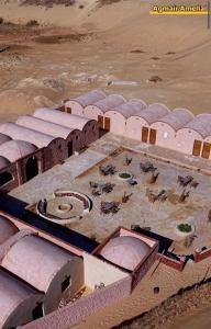 an aerial view of an amphitheater with birds in it at Agmair Amellal in Siwa