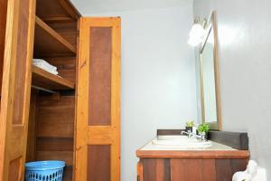 a bathroom with a sink and a mirror at Hidden Secret in Gros Islet +39 photos