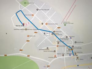 a map of the metro line at Apartmány Chajdovka in Boží Dar