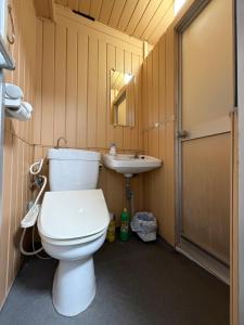 a bathroom with a toilet and a sink at 和風2西北口 in Tokyo