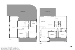 a floor plan of a house at Sundance - Collingwood Beach holiday home in Vincentia