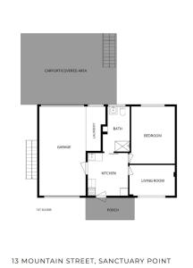 a floor plan of the santamaria street strawberry point at Kangaroo Sanctuary Studio in Sanctuary Point