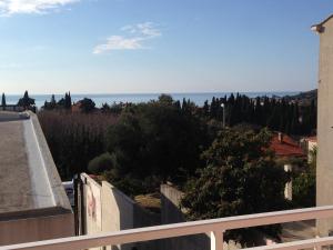 ドゥブロヴニクにあるApartment Marbellaの家のバルコニーから海の景色を望めます。