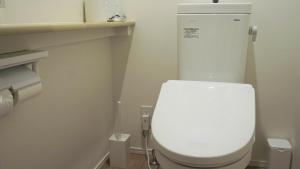 a bathroom with a white toilet in a room at Sakura View Nagoya Stay Hub in Nagoya
