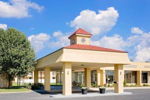 a building with a clock tower on top of it at Days Inn by Wyndham Easton in Easton