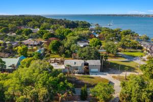 an aerial view of a small town next to the water at 1055 Shady Lane in Merritt Island