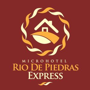 un logotipo para un restaurante expreso pro pizza con una casa envuelta en Micro Hotel Express, en San Pedro Sula